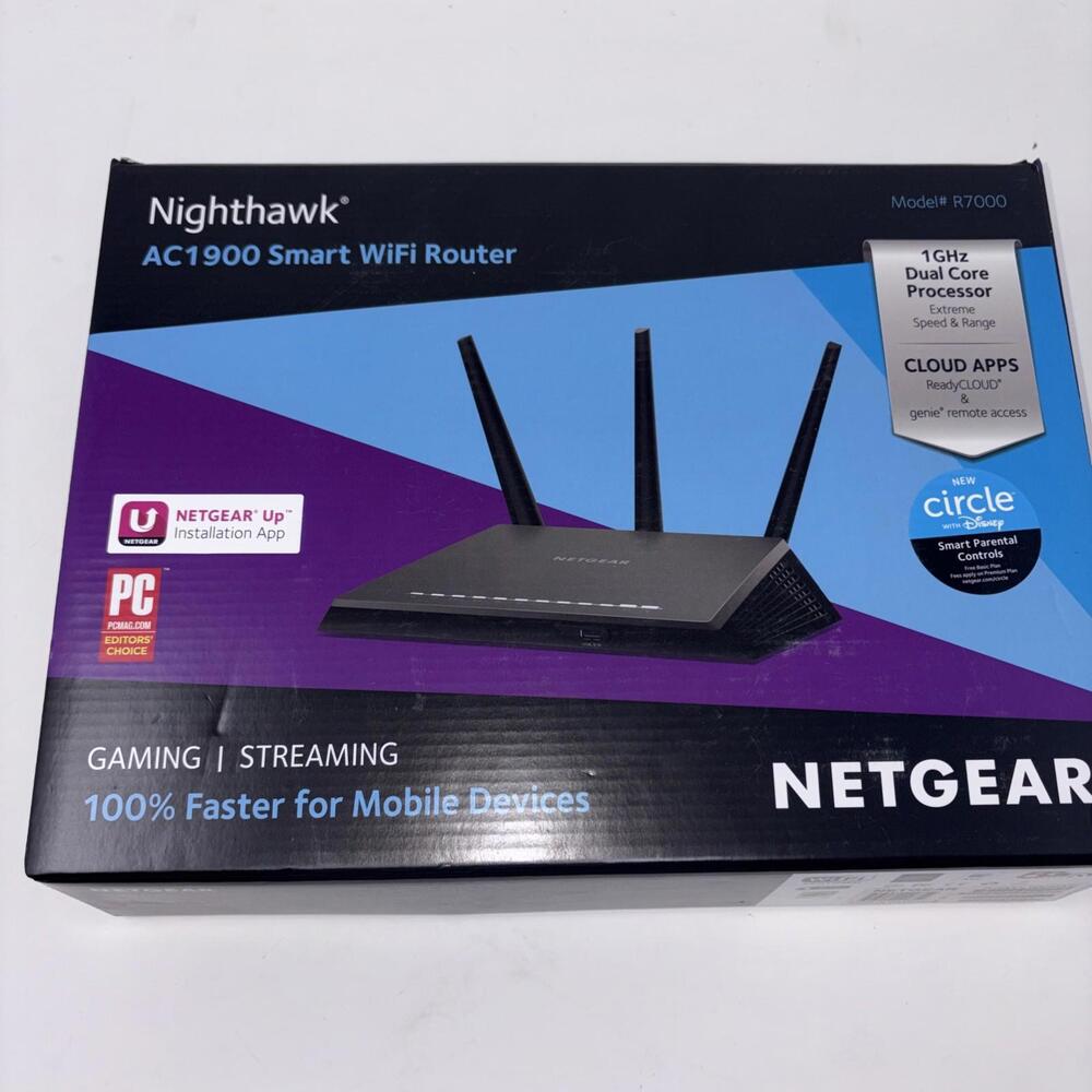 NETGEAR Nighthawk R7000 AC1900 Smart WiFi Router Complete